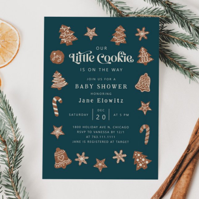 Invitation Little Cookie Baby shower Genre Neutre (Créateur téléchargé)