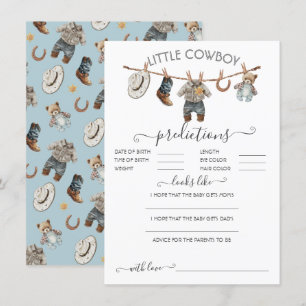 Invitation Little Cowboy Clothesline Baby Predictions Jeu