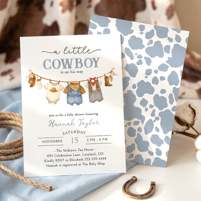 Invitation Little Cowboy Western Baby Shower (Créateur téléchargé)