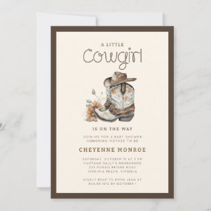Invitation Little Cowgirl Baby shower occidental moderne
