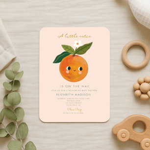 Invitation Little Cutie est sur le chemin Orange Baby shower