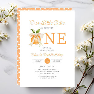 Invitation Little Cutie Orange Citrus 1er anniversaire