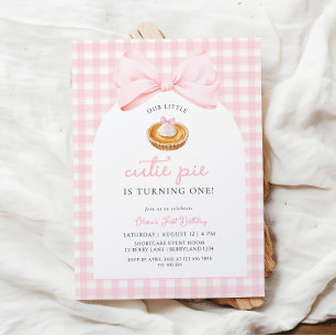 Invitation Little Cutie Pie Coquette Premier anniversaire
