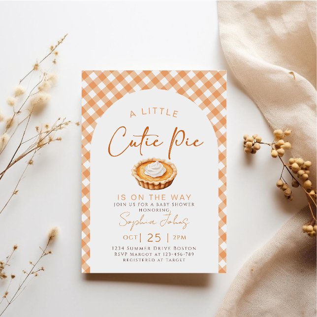 Invitation Little Cutie Pie est sur le baby shower d'automne  (Créateur téléchargé)