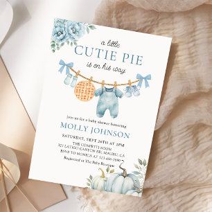 Invitation Little Cutie Pie Fall Citrouille Baby shower garço