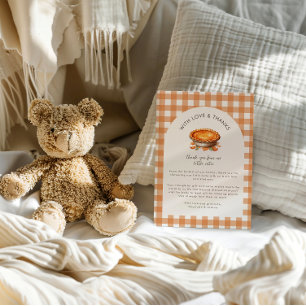 Invitation Little Cutie Pie Fall Citrouille En vichy Baby sho