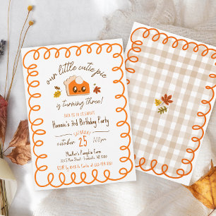 Invitation Little Cutie Pie Main Drake Automne Anniversaire F