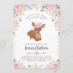 Invitation Little Deer Baby shower