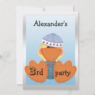 Invitation Little Ducks, Love Hearts & Boats 3e Anniversaire