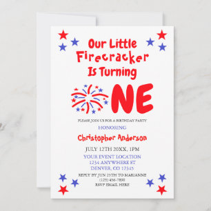 Invitation Little Firecracker 1er anniversaire