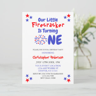 Invitation Little Firecracker 1er anniversaire