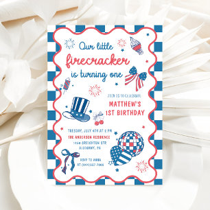 Invitation Little Firecracker 4 juillet 1er anniversaire