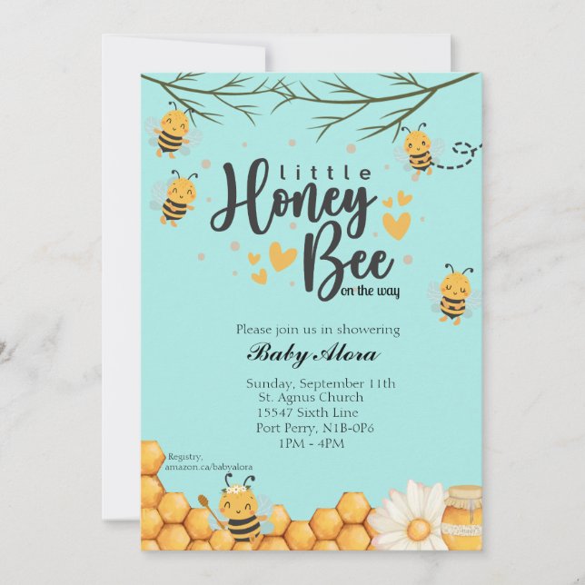 Invitation Little Honey Bee (Devant)