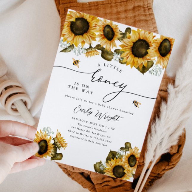 Invitation Little Honey Bee Baby shower (Créateur téléchargé)