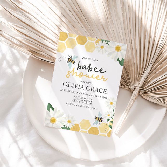 Invitation Little Honey Bee Baby shower bourdon (Créateur téléchargé)