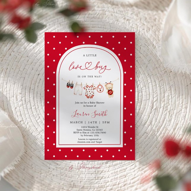 Invitation Little Love Bug Baby Shower (Créateur téléchargé)