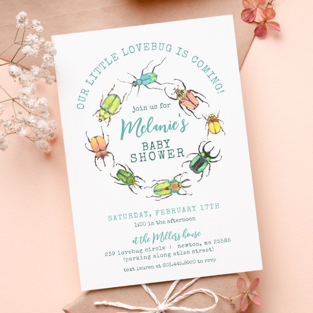 Invitation Little Lovebug Baby shower (Créateur téléchargé)