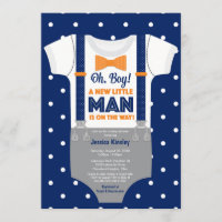 Little Man Baby shower, Navy Blue et Orange