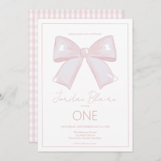 Invitation Little Miss Merveilleux rose 1er premier anniversa
