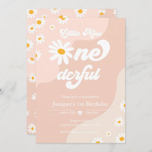 Invitation Little Miss ONEderful 1st Birthday Boho Daisy