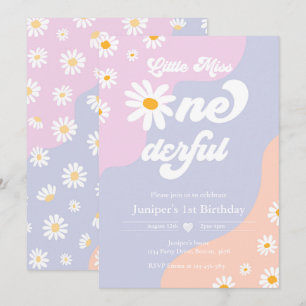Invitation Little Miss ONEderful 1st Birthday Boho Daisy