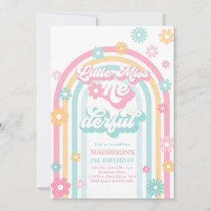 Invitation Little Miss Onederful Super Arc-en-ciel 1er annive