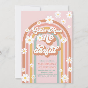 Invitation Little Miss Onederful Super Arc-en-ciel 1er annive