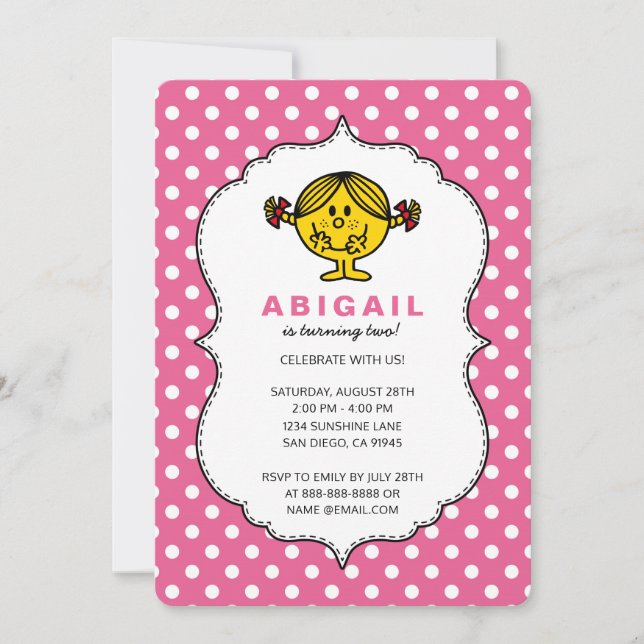 Invitation Little Miss Sunshine | Anniversaire Rose (Devant)