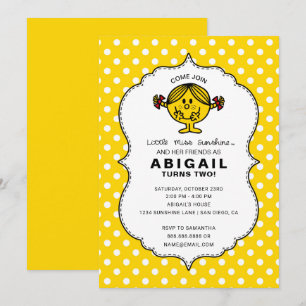 Invitation Little Miss Sunshine   Joyeux Anniversaire Jaune