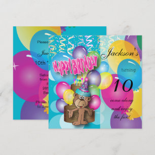 Invitation Little Monkey Anniversaire de enfant Party