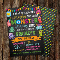 Little Monster Chalkboard 1er anniversaire