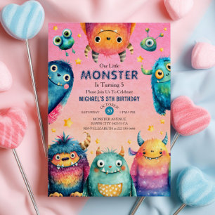 Invitation Little Monster Mash Whimsical Anniversaire de enfa
