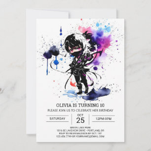 Invitation Little Ninja Custom Chic Anniversaire