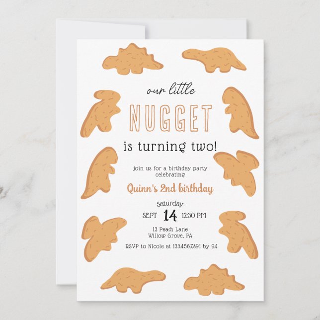 Invitation Little Nugget 1er 2e 3e anniversaire (Devant)