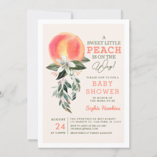 Invitation Little Peach on the Way Peach Baby shower
