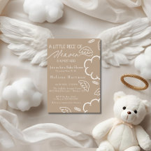 Little Piece of Heaven beige baby shower