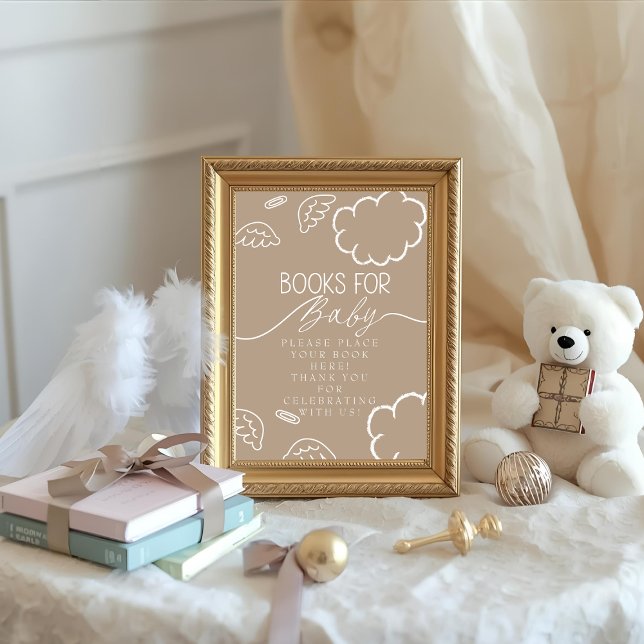 Invitation Little Piece of Heaven beige Books for Baby Sign (Little Piece of Heaven beige Books for Baby Sign)