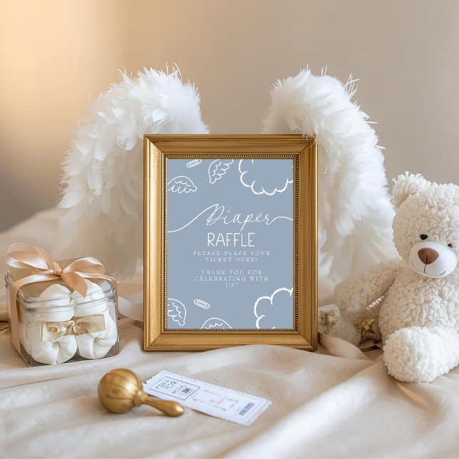 Invitation Little Piece of Heaven Blue Diaper Raffle Table (Little Piece of Heaven Blue Diaper Raffle Table)