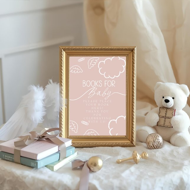 Invitation Little Piece of Heaven pink Books for Baby Sign (Little Piece of Heaven pink Books for Baby Sign)