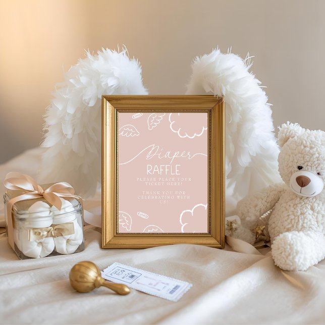 Invitation Little Piece of Heaven Pink Diaper Raffle Table (Little Piece of Heaven Pink Diaper Raffle Table)