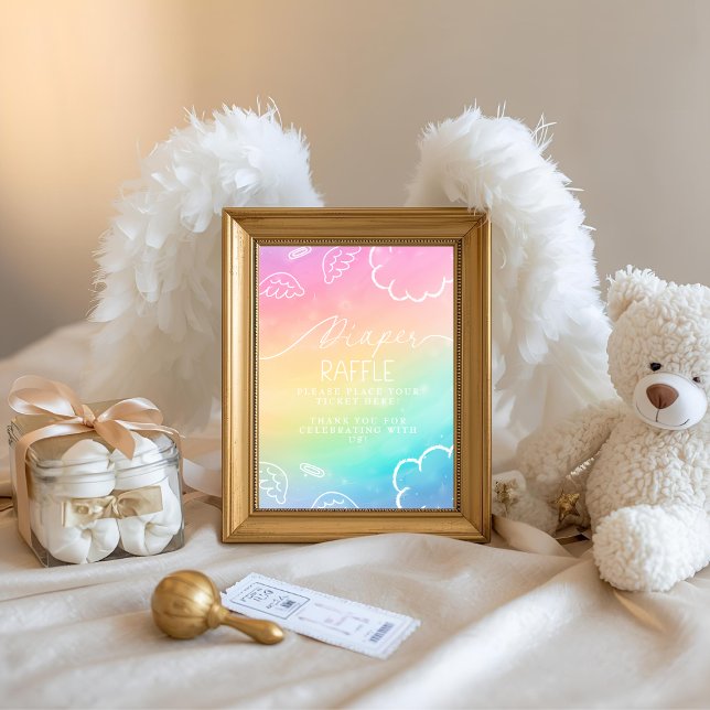 Invitation Little Piece of Heaven Rainbow Diaper Raffle Table (Little Piece of Heaven Raunbow Diaper Raffle Table)
