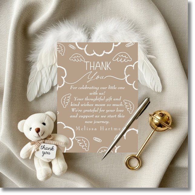 Invitation Little Piece of Heaven Thank You beige card (Little Piece of Heaven Thank You beige card)
