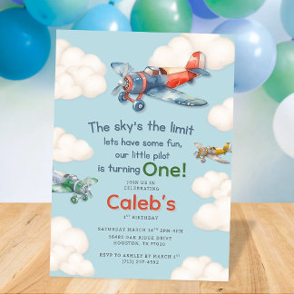 Invitation Little Pilot's First Birthday