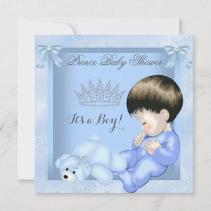 Invitation Little Prince Baby shower mignon garçon bleu jouet