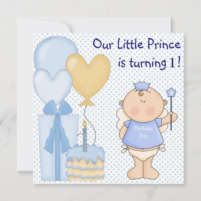 Invitation Little Prince Boys 1ère fête d'anniversaire (Devant)