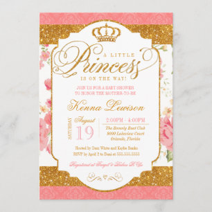 Invitation Little Princess Shabby Chic Floral Baby shower
