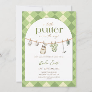 Invitation Little Putter arrive Baby shower golf pour bébé