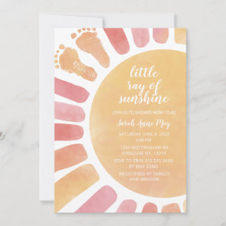 Invitation Little Ray of Sunshine Boho Baby shower