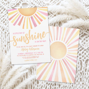 Invitation Little Ray Of Sunshine Boho Baby shower