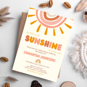 Invitation Little Ray of Sunshine Boho Baby shower solaire